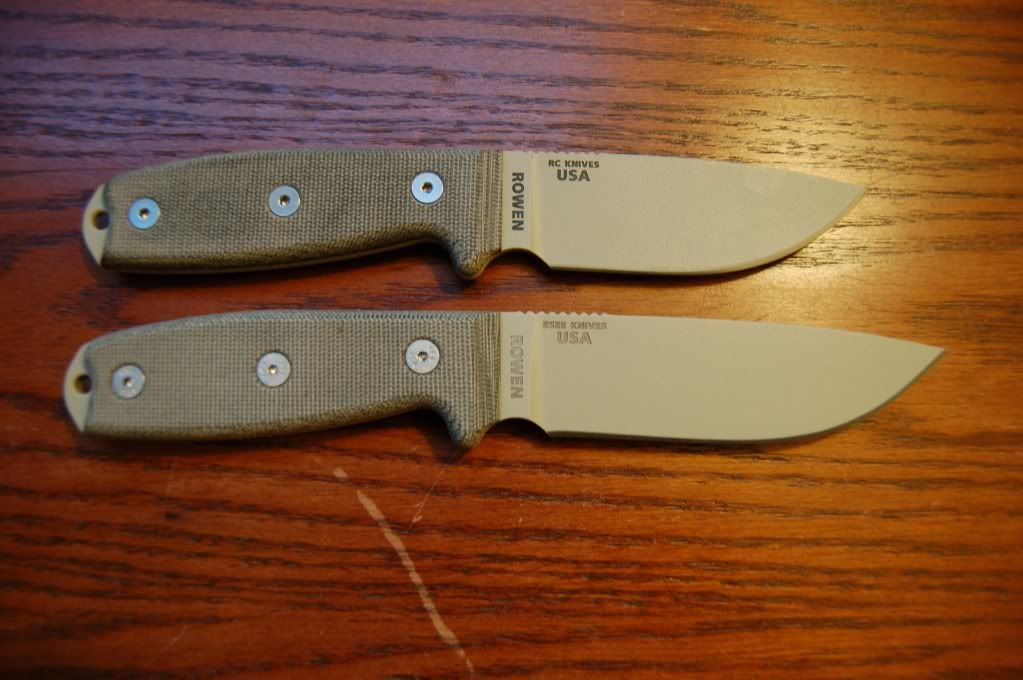 Size Comparison ESEE 3 and ESEE 4