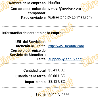 Combrobante de Pago de Neobux