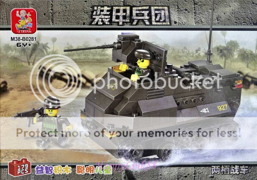 US Army Amphibious Battle Tank with Figure Military Building Block