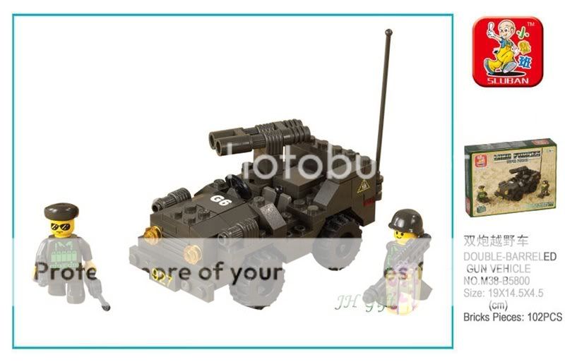   Gun Truck with Minifigures Military Building Block Brick 102p  